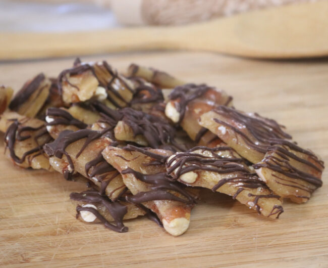 Chocolate Drizzled Peanut Brittle Recipe