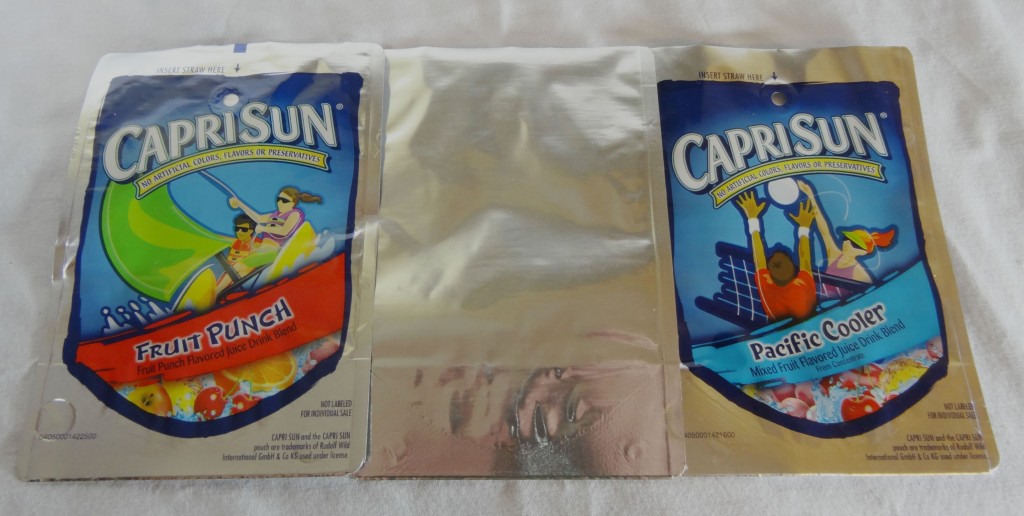 Step 1 in Making Capri Sun Bags
