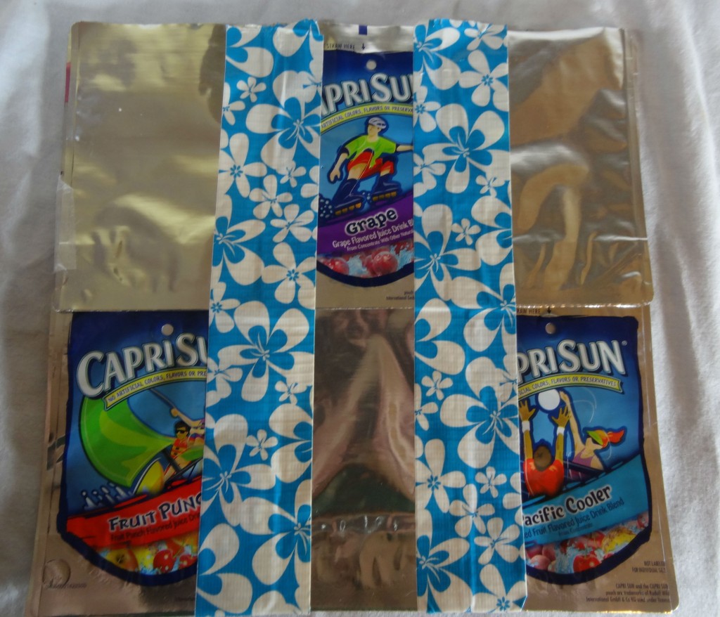 Step 3 in making a Capri SUn Bag