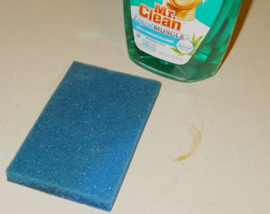 cleaning the countertops