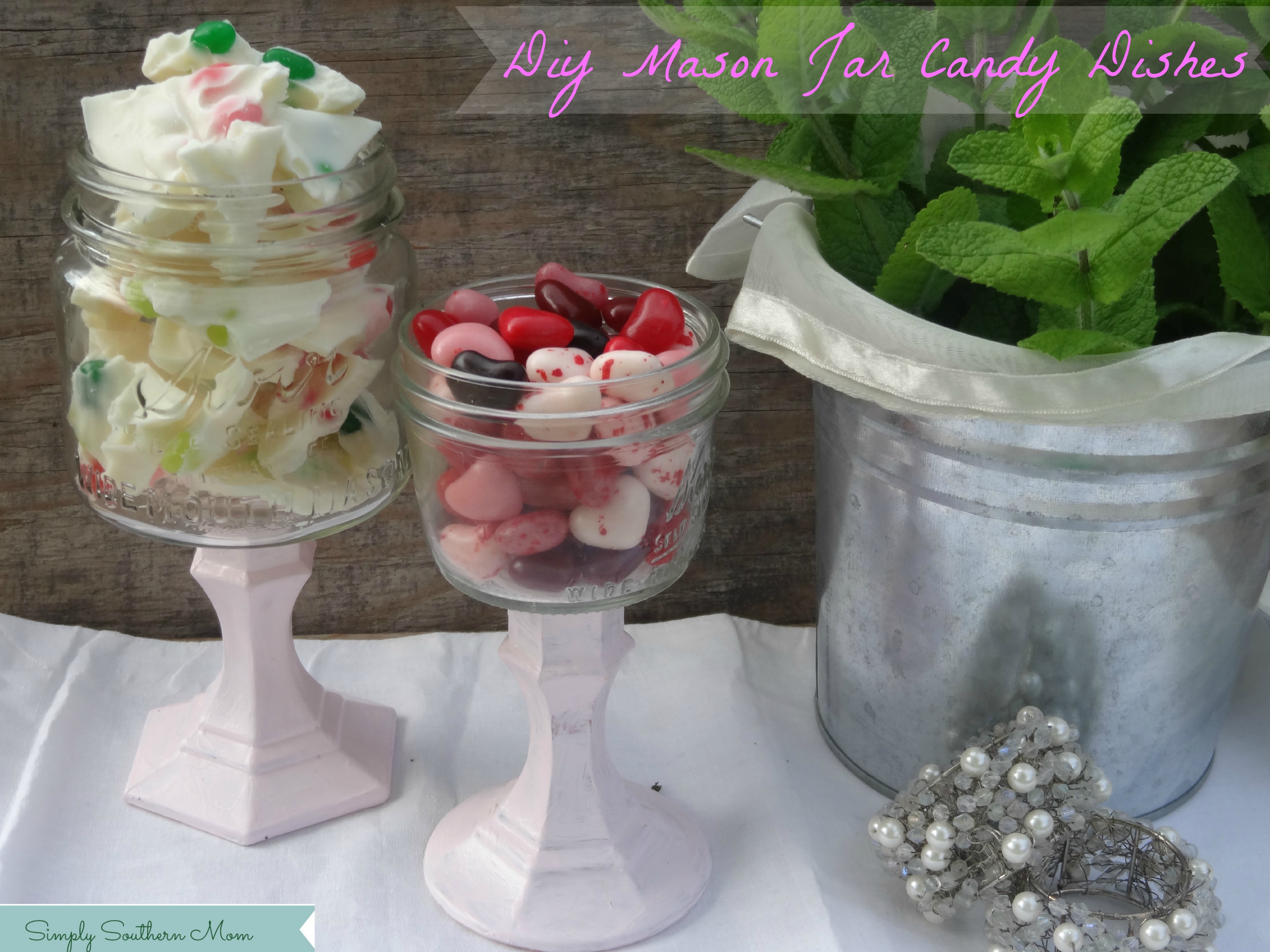 DIY Mason Jar Candy Pedestals  Easy Pastel Party Decorations
