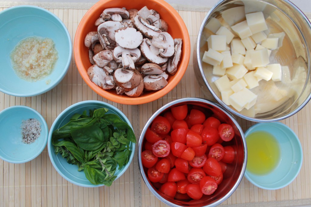 ingredients for grilled portabello mushroom salad 
