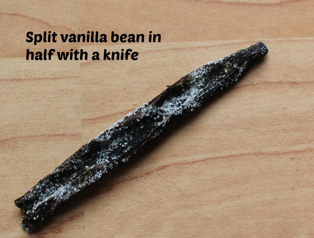 vanilla bean with knife